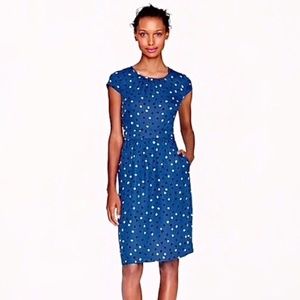 ❌SOLD❌ NWT J. Crew 100% Silk Cap Sleeve Blue Dress